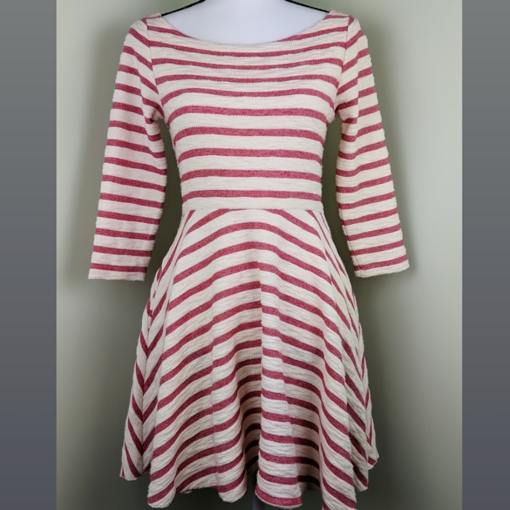 Free People Striped Open Back Skater Dress